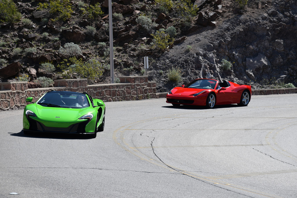 Sport cars at the Hoover Dam