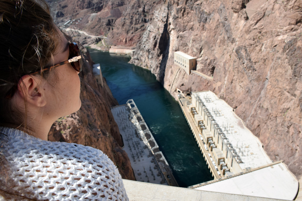 Looking down in the Hoover Dam